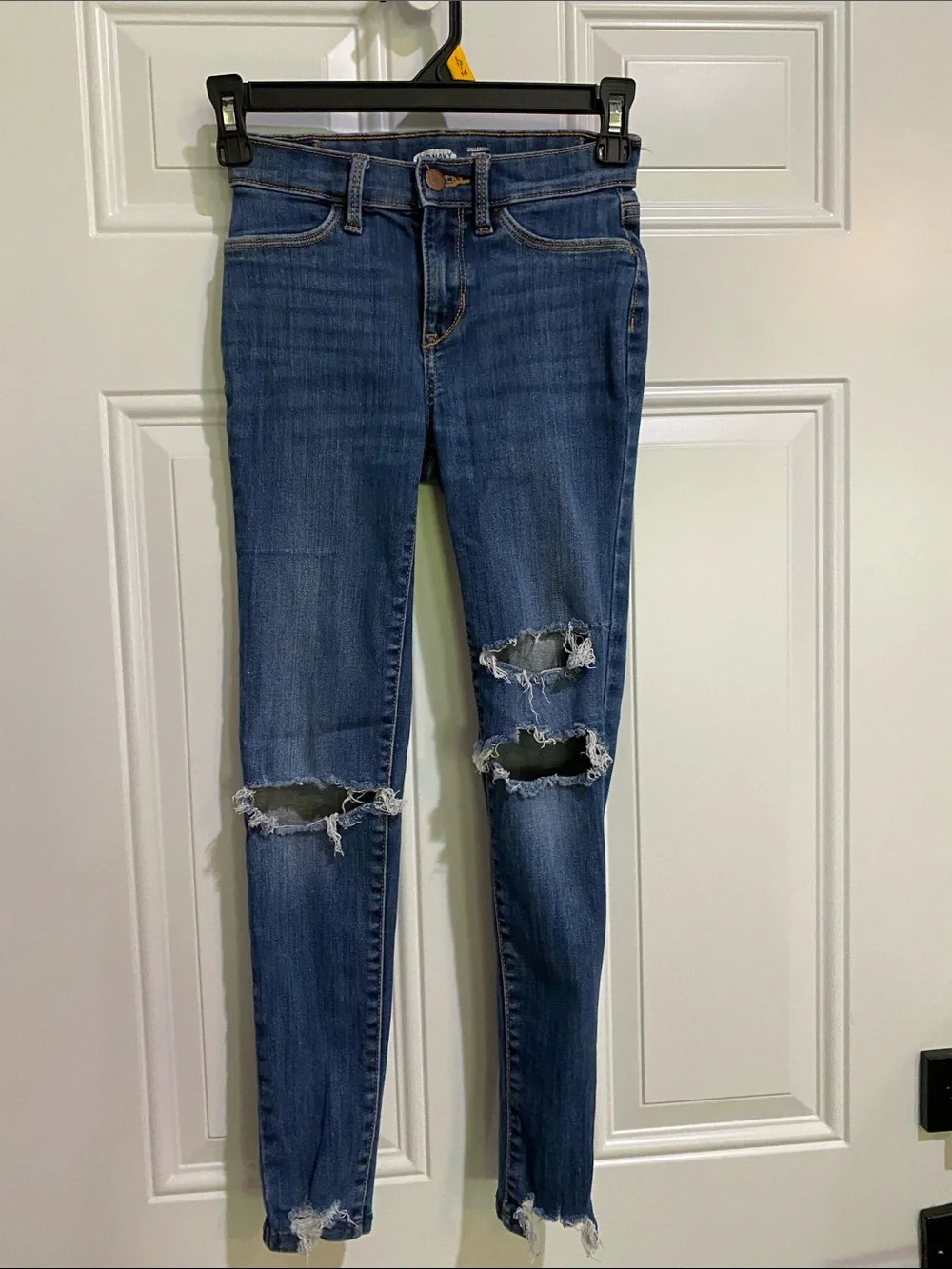 Old Navy Medium Blue Ripped Skinny Jeans